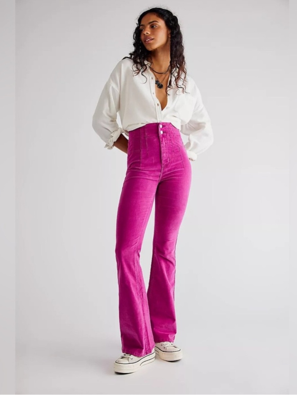 Free People We the Free Jayde High Rise Flare Leg Corduroy Jeans 26 Grandpa Core